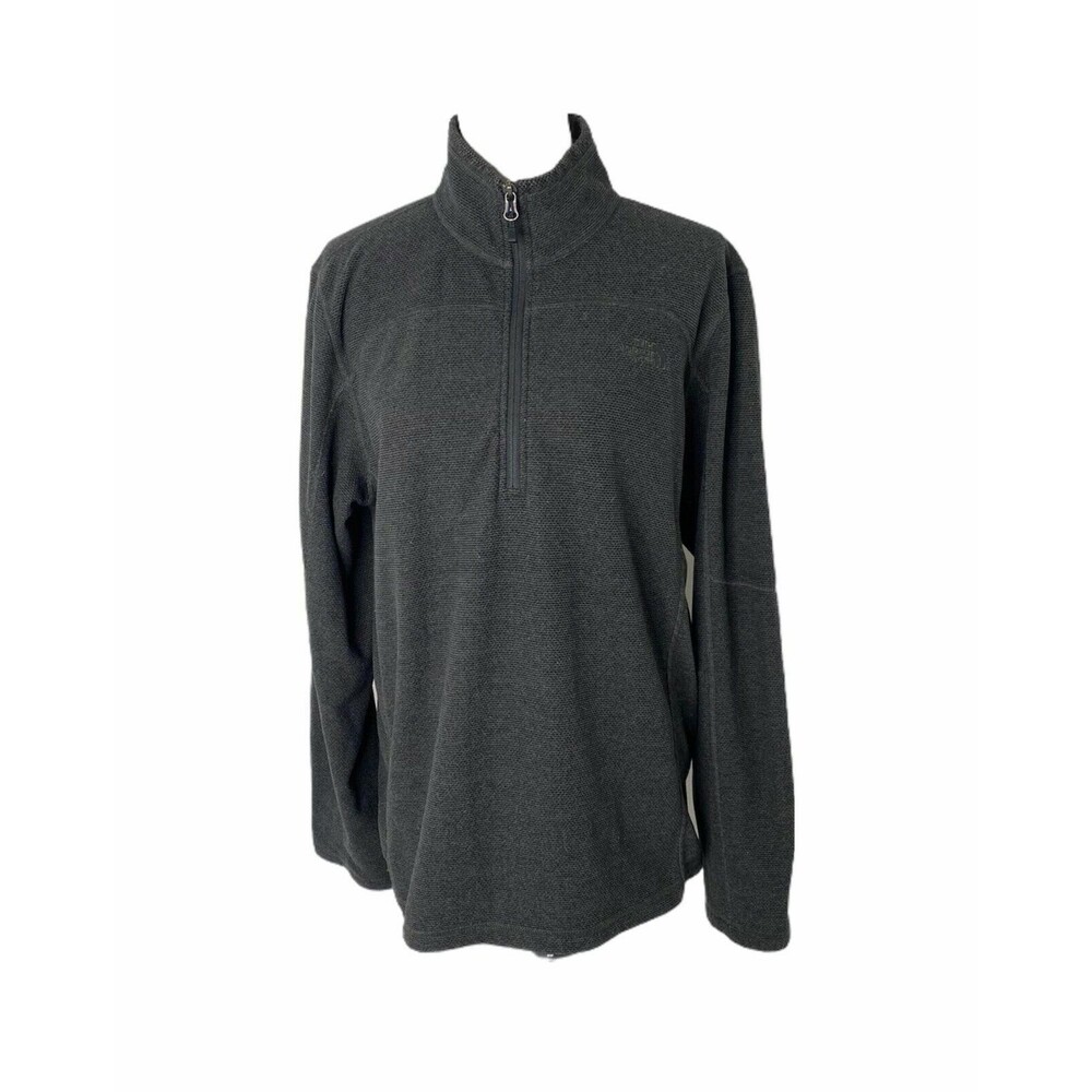 North Face Men’s Sweatshirt Grey 1/2 Zip Fleece Lined Pullover Size Large